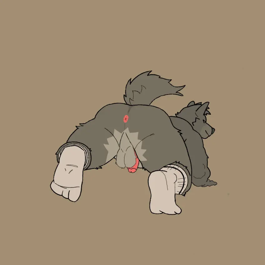 Image hi_res,looking_at_viewer,solo,1boy,male,nude,penis,tail,furry,ass,erection,anal,male/male,balls,canid,canine,canis,genitals,mammal,wolf,animal_genitalia,animal_penis,reichik