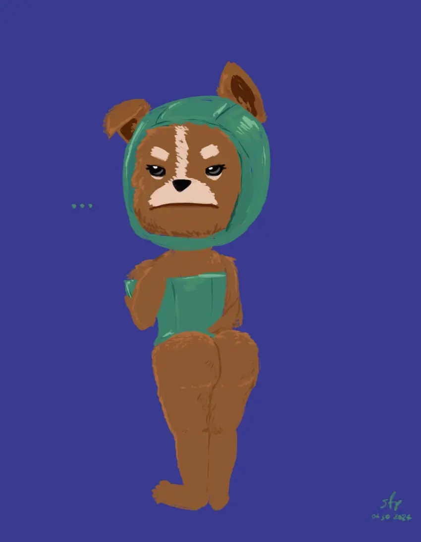 Image female,female_only,furry,green_hat,busty,dog_ears,dog_girl,furry_only,brown_fur,green_clothing,dog_tail,busty_female,bust,teal_clothing,slickflipper,beach_buggy_racing_2,commander_nova_(bbr2),nova_(bbr2),teal_hat