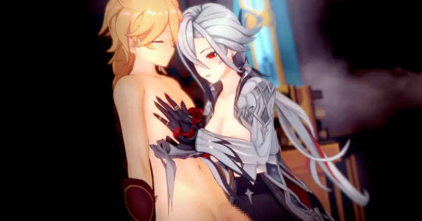 Image 1girls,female,long_hair,1boy,male,penis,pleasure_face,censored,genshin_impact,3d,aether_(genshin_impact),koikatsu,femdom,taller_girl,mihoyo,horny_female,arlecchino_(genshin_impact)