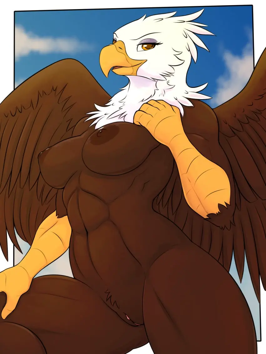 Image breasts,female,hi_res,nipples,solo,pussy,muscular,eyelashes,feathered_wings,feathers,wings,anthro,eagle,genitals,muscular_anthro,non-mammal_breasts,non-mammal_nipples,eyeshadow,makeup,abs,avian,beak,bird,front_view,muscular_female,brown_body,accipitrid,accipitriform,brown_feathers,ben300,scuted_arms,scutes,bald_eagle,sea_eagle