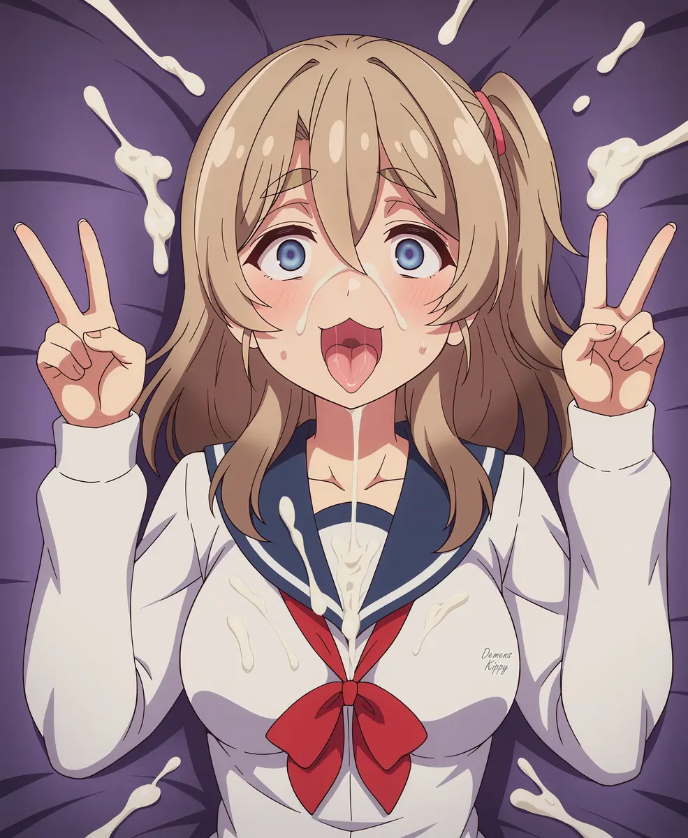 Image big_breasts,blush,breasts,female,long_hair,smile,blue_eyes,cum,cum_on_face,ai_generated,smile_at_viewer,schoolgirl,cum_on_breasts,school_uniform,bukkake,brown_hair,dressed,demens_kippy,jiisan_baasan_wakagaeru,saitou_mino