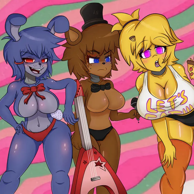 Image big_breasts,breasts,female,female_only,multiple_girls,black_panties,3girls,rule_63,five_nights_at_freddy's,fredina's_nightclub,chica_(fnaf),red_panties,genderswap_(mtf),bonnie_(fnaf),genderswap,eating,pizza,freddy_(fnaf),five_nights_in_anime,guitar,mircophone
