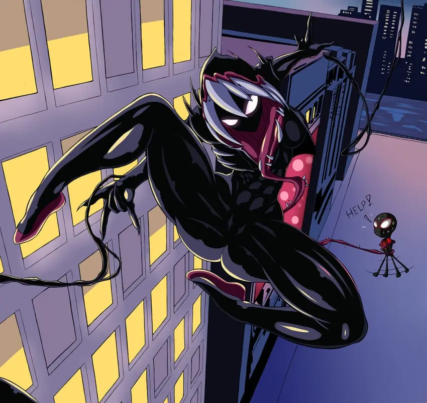 Image 1girls,breasts,female,1boy,male,athletic,muscular,medium_breasts,fit,fit_female,claws,jacket,bodysuit,abs,hood,athletic_female,muscles,marvel,marvel_comics,bound,superheroine,mask,clawed_fingers,muscular_arms,muscular_legs,muscular_thighs,spider-man,spider-man_(series),city_background,six_pack,masked_female,superhero_costume,masked_male,superhero,masked,gwen_stacy,spider-gwen,black_suit,spider-man:_across_the_spider-verse,spider-man:_into_the_spider-verse,symbiote,venom,venom_(marvel),miles_morales,eight_pack,spider_web,living_clothes,calf_muscles,gwenom,light_eyes,tacticoolmofo