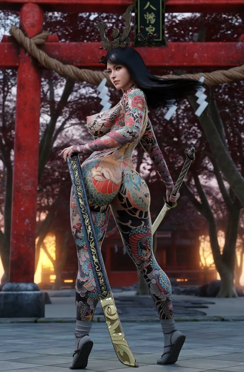 Image 1girls,big_breasts,breasts,female,human,large_breasts,light-skinned_female,light_skin,ass,big_ass,bottom_heavy,female_focus,huge_ass,thick_thighs,thighs,voluptuous,wide_hips,hips,waist,tattoo,huge_breasts,legs,thick,busty,curvy,curvy_figure,pale_skin,mature_female,3d,hourglass_figure,slim_waist,footwear,chest,curvaceous,thick_hips,thick_legs,mature,naked_footwear,large_ass,weapon,top_heavy,crown,casual,nudist,skyarsenic,tattoos,bust,tabi,irezumi,full_body_tattoo,kiku_(skyarsenic)