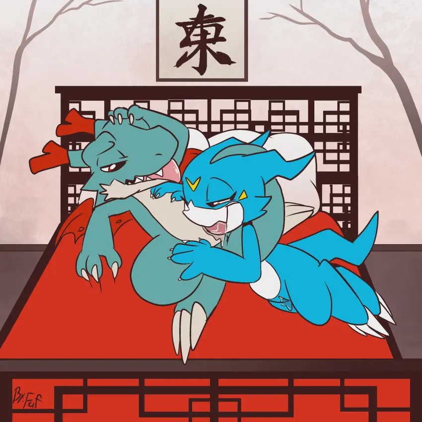 Image female,hi_res,open_mouth,hand_on_head,male,nude,oral,penis,pussy,sex,duo,erection,fellatio,teeth,male/female,wings,anthro,mythology,half-closed_eyes,looking_at_partner,on_bed,saliva,bed,sharp_teeth,genital_fluids,bodily_fluids,genitals,inside,multicolored_body,two_tone_body,claws,toe_claws,horn,looking_at_another,narrowed_eyes,biped,blue_body,white_body,scalie,pussy_juice_drip,dripping,penile,furniture,animal_genitalia,animal_penis,bandai_namco,digimon,digimon_(species),mythological_creature,dragon,mythological_scalie,semi-anthro,vaginal_fluids,2020,countershade_torso,countershading,penis_in_mouth,saliva_on_penis,membrane_(anatomy),membranous_wings,2_horns,small_wings,fuf,back_wings,veemon,dracomon