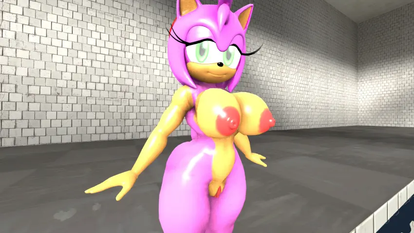 Image big_breasts,breasts,female,eyelashes,3d,amy_rose,sonic_(series),thehumblefellow