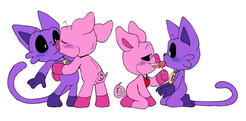 Image female,simple_background,white_background,straight,sex,anthro,purple_fur,purple_skin,tagme,feline,kissing,furry_only,anthro_only,no_humans,pink_body,pink_skin,simple_shading,domestic_cat,pink_fur,anthro_on_anthro,domestic_pig,critters_(poppy_playtime),poppy_playtime,poppy_playtime_(chapter_3),smiling_critters,cat,catnap,catnap_(poppy_playtime),pig,lollipop,pachi_rizuu,palatis,picky_piggy_(poppy_playtime),pickypiggy