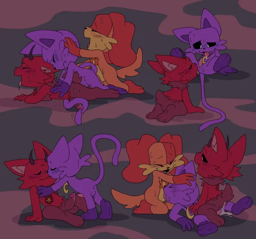 Image simple_background,cum,male,cum_in_ass,male/male,male_only,cum_inside,purple_fur,purple_skin,orange_body,oc,red_skin,purple_body,grey_background,furry_only,no_humans,orange_skin,orange_fur,trio,simple_shading,smoke,3boys,red_body,red_fur,licking_ass,critters_(poppy_playtime),poppy_playtime,poppy_playtime_(chapter_3),smiling_critters,catnap_(poppy_playtime),dogday_(poppy_playtime),pachi_rizuu,palatis,red_smoke