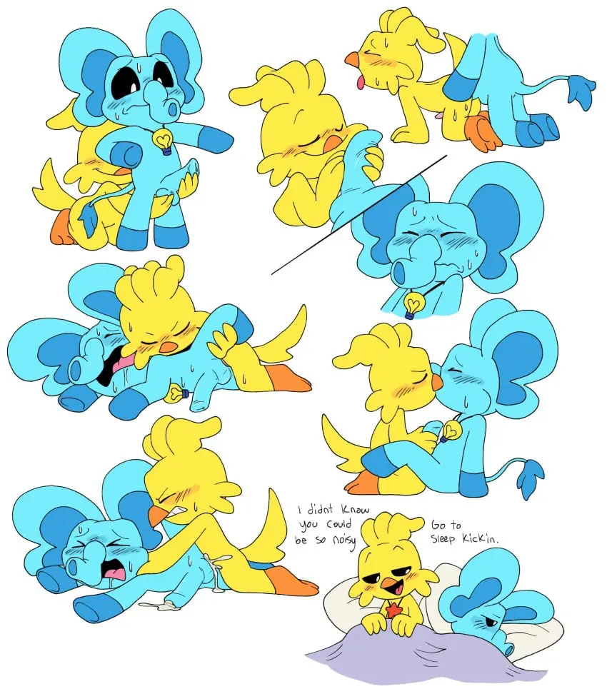 Image simple_background,white_background,cum,male,penis,big_penis,cum_in_ass,male/male,cum_inside,bed,dialogue,yellow_body,yellow_fur,cum_on_body,blue_body,furry_only,no_humans,blue_fur,simple_shading,yellow_skin,blue_skin,cum_on_penis,critters_(poppy_playtime),poppy_playtime,poppy_playtime_(chapter_3),smiling_critters,kickinchicken,kickinchicken_(poppy_playtime),bubba_bubbaphant,pachi_rizuu,palatis