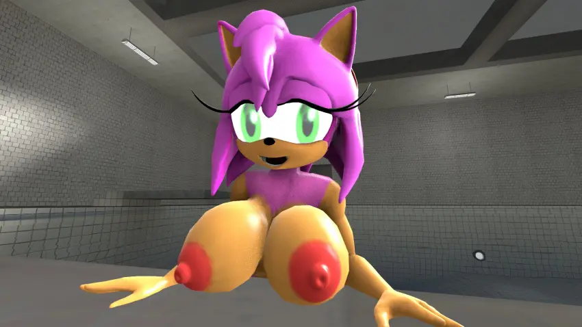 Image big_breasts,breasts,female,eyelashes,3d,amy_rose,sonic_(series),air_bubbles,thehumblefellow