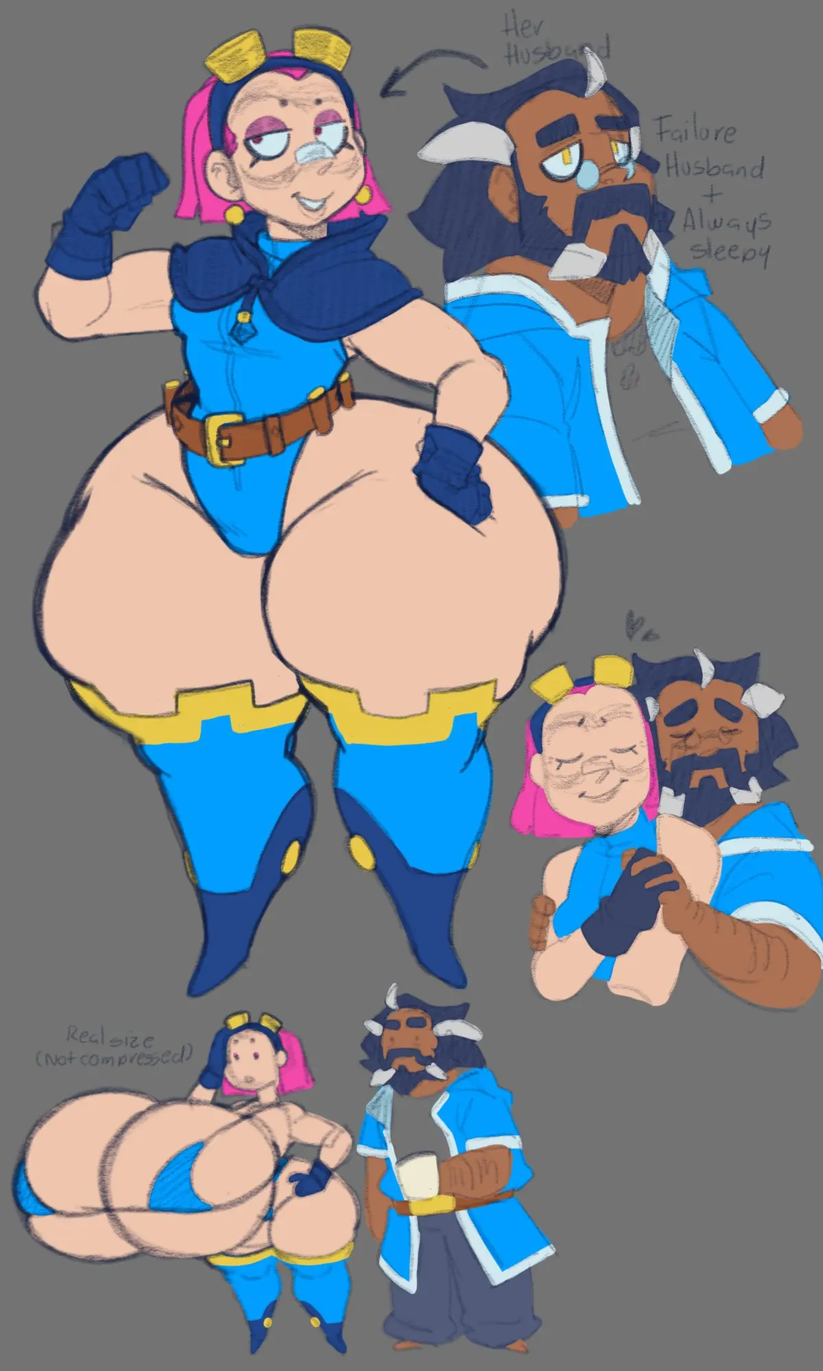 Image 1girls,breasts,female,1boy,male,short_hair,dark-skinned_male,wide_hips,breasts_bigger_than_head,breasts_bigger_than_torso,enormous_breasts,hyper_breasts,tagme,hyper_ass,hyper,bursting_breasts,ass_bigger_than_head,clash_(series),clash_royale,supercell,ass_bigger_than_torso,hyper_hips,firecracker_(clash_royale),decompression,elpiromanias