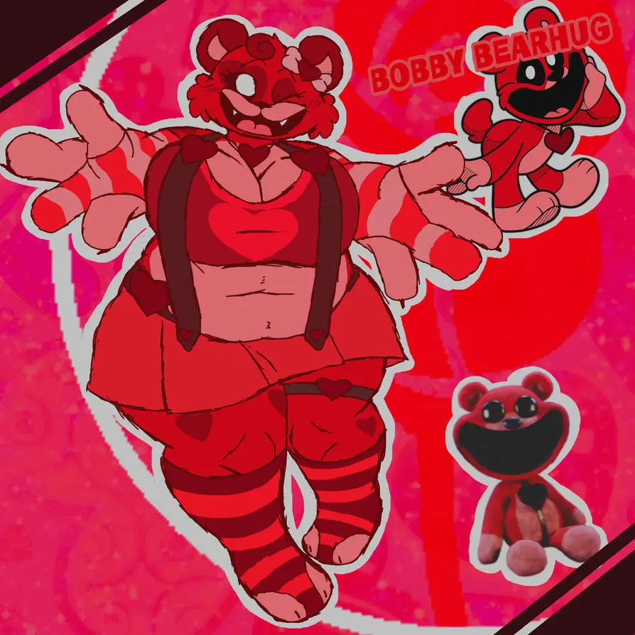 Image big_breasts,breasts,clothing,female,female_only,big_ass,red_skin,furry_only,big_hips,no_humans,red_body,red_background,red_fur,bobby_bearhug,critters_(poppy_playtime),jaysonweavile_(artist),poppy_playtime,poppy_playtime_(chapter_3),smiling_critters,fatty,palatis