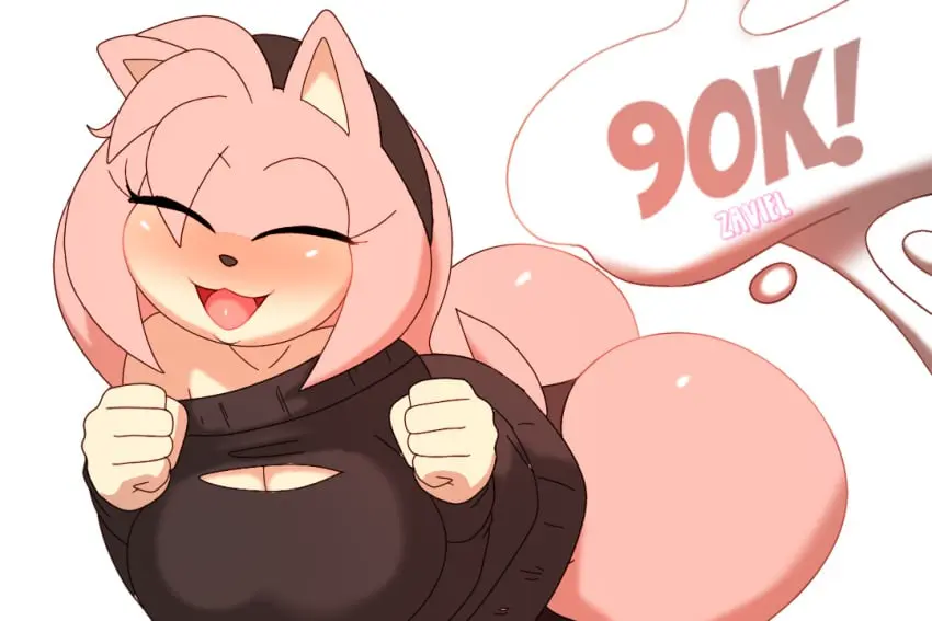 Image blush,breasts,clothing,female,open_mouth,simple_background,smile,solo,cum,short_hair,underwear,ass,big_butt,hair,anthro,genital_fluids,bent_over,bodily_fluids,mammal,thong,amy_rose,sega,sonic_(series),sonic_the_hedgehog_(series),sweater,topwear,pink_body,hedgehog,eulipotyphlan,:3d,zaviel