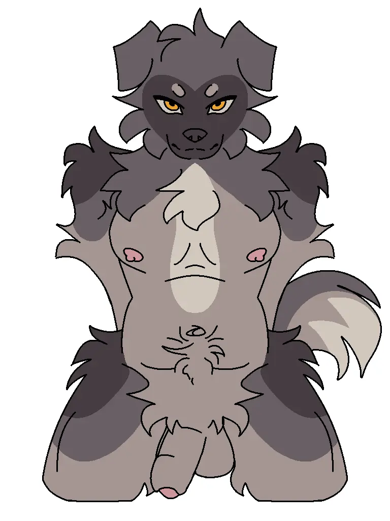 Image looking_at_viewer,nipples,smile,solo,male,navel,nude,penis,yellow_eyes,humanoid_penis,kneeling,pink_nipples,male_only,digital_drawing_(artwork),digital_media_(artwork),eyebrows,balls,anthro,presenting,slightly_chubby,canid,canine,canis,domestic_dog,fur,genitals,grey_body,grey_fur,mammal,black_body,foreskin,uncircumcised,2024,hands_behind_back,humanoid_genitalia,brown_fur,fluffy,tuft,brown_body,penis_tip,pubes,black_fur,rhapsody_tenrai,pastoral_dog,slightly_chubby_male,presenting_penis,chest_tuft,neck_tuft,facial_tuft,cheek_tuft,molosser,folded_ears,mountain_dog,livestock_guardian_dog,caucasian_mountain_dog,hip_tuft,konstantine
