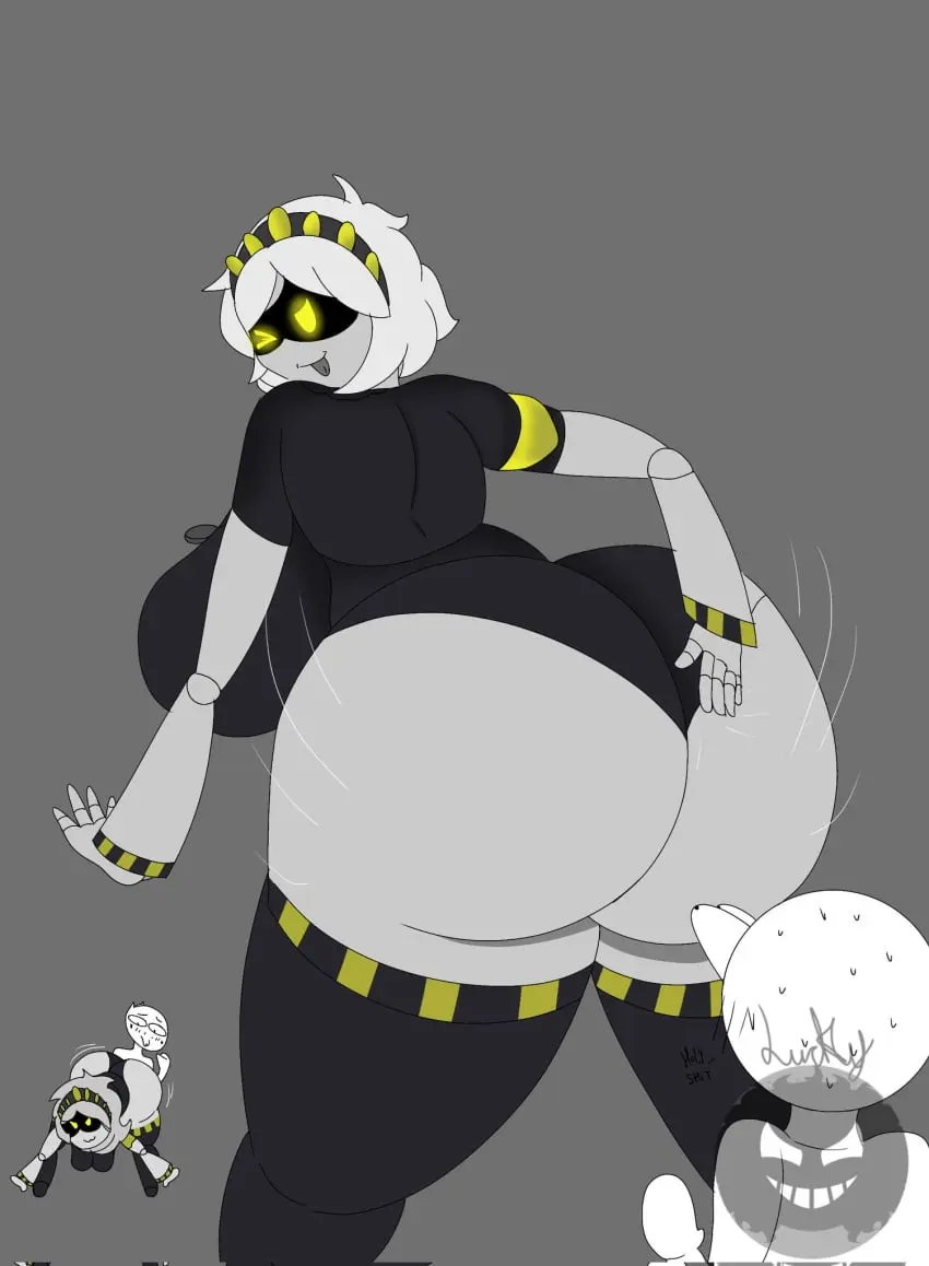 Image breasts,clothed,female,huge_ass,huge_breasts,ass_focus,teasing,backboob,robot,robot_girl,casual,casual_nudity,anon,ass_bigger_than_head,murder_drones,sideass,slapping,slapping_ass,v_(murder_drones),luckyyzinto,slapping_own_ass