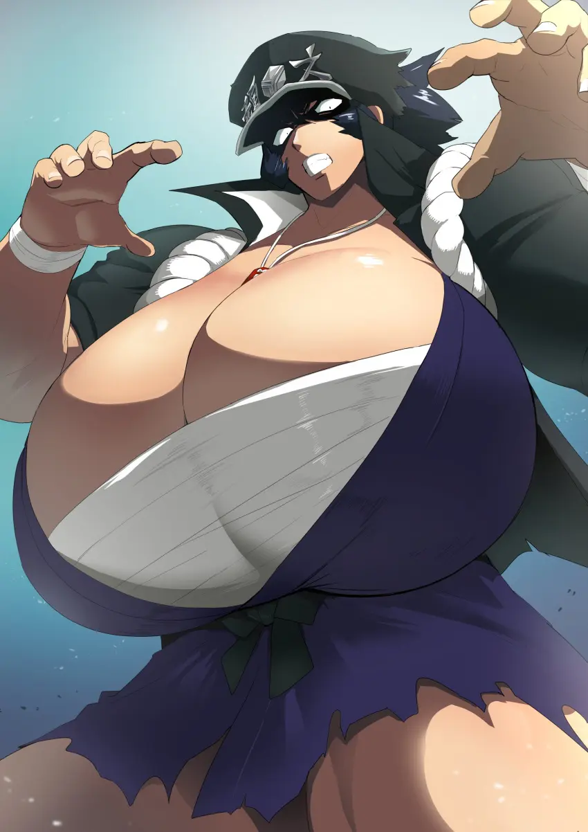 Image 1girls,big_breasts,breasts,female,hat,huge_breasts,breasts_bigger_than_head,tagme,japanese_clothes,sasaki_tatsuya,bancho