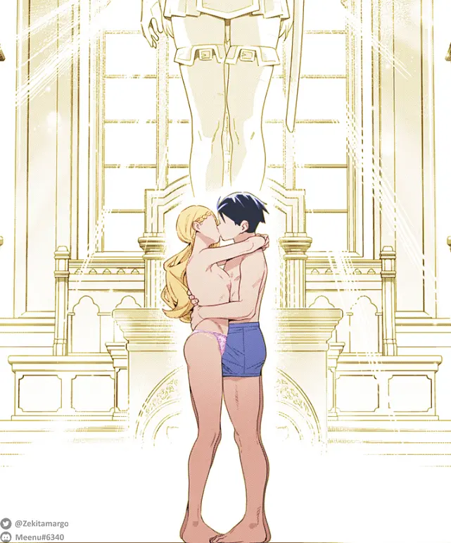 Image female,male,interracial,blonde_hair,topless,asian_male_white_female,blonde_female,kissing,passionate_kiss,japanese,white_female,color_edit,panties_only,manga_page,asian_male,mato_seihei_no_slave,russian_girl,meenu,takemura_youhei,varvara_pilipenko,wakura_yuuki