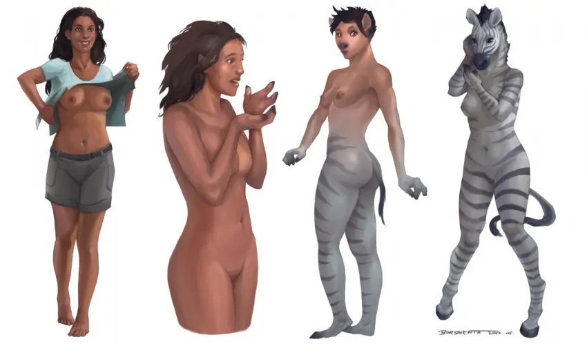 Image breasts,clothing,female,human,nipples,simple_background,smile,solo,standing,white_background,black_hair,navel,nude,tail,barefoot,feet,hair,anthro,mammal,shorts,undressing,transformation,hooves,equid,equine,stripes,bottomwear,growth,zebra,striped_body,sequence,species_transformation,human_to_anthro,2017,tail_growth,borsmenta