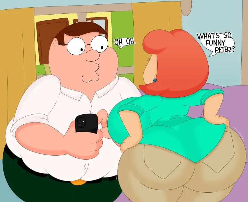 Image big_breasts,breasts,female,male,big_ass,huge_ass,voluptuous,milf,huge_breasts,dialogue,2024,wide_eyed,backboob,family_guy,lois_griffin,3barts,peter_griffin,staring