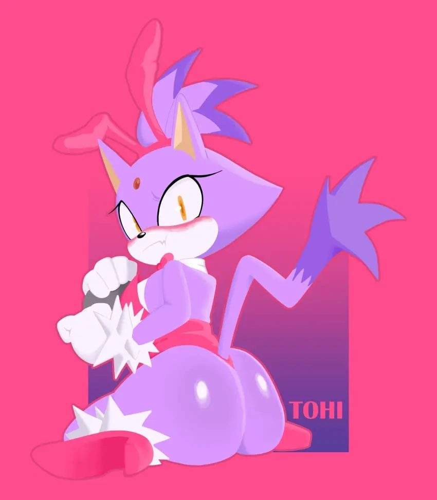 Image 1girls,blush,clothing,female,looking_at_viewer,shiny_skin,solo,tail,yellow_eyes,furry,ass,big_ass,bubble_ass,bubble_butt,huge_ass,looking_back,cat_ears,catgirl,solo_female,anthro,purple_fur,bunny_ears,bunny_girl,high_heels,ass_focus,bunnysuit,feline,purple_body,sega,sonic_(series),sonic_the_hedgehog_(series),wariza,blaze_the_cat,theonehornedimp