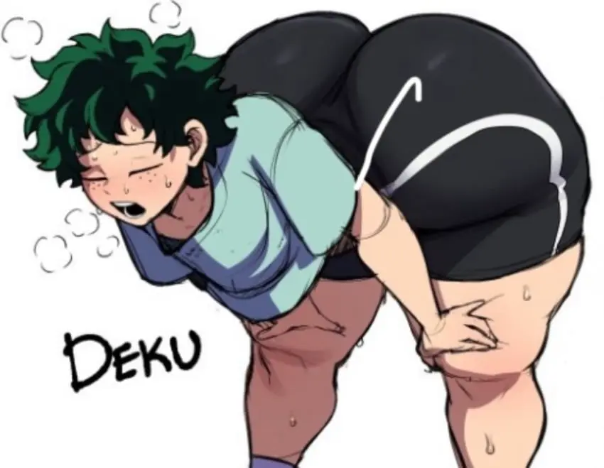 Image solo,1boy,male,sweat,big_ass,huge_ass,thick_thighs,voluptuous,femboy,male_only,fat_ass,my_hero_academia,thick_ass,sweatdrop,green_hair,boku_no_hero_academia,izuku_midoriya,big_thighs,sweating,huge_thighs,hand_on_thigh,tired,booty_shorts,blackwhiplash,bottom_heavy_femboy,bwl,dat_ass,jogging,working_out,catching_breath,jogging_shorts