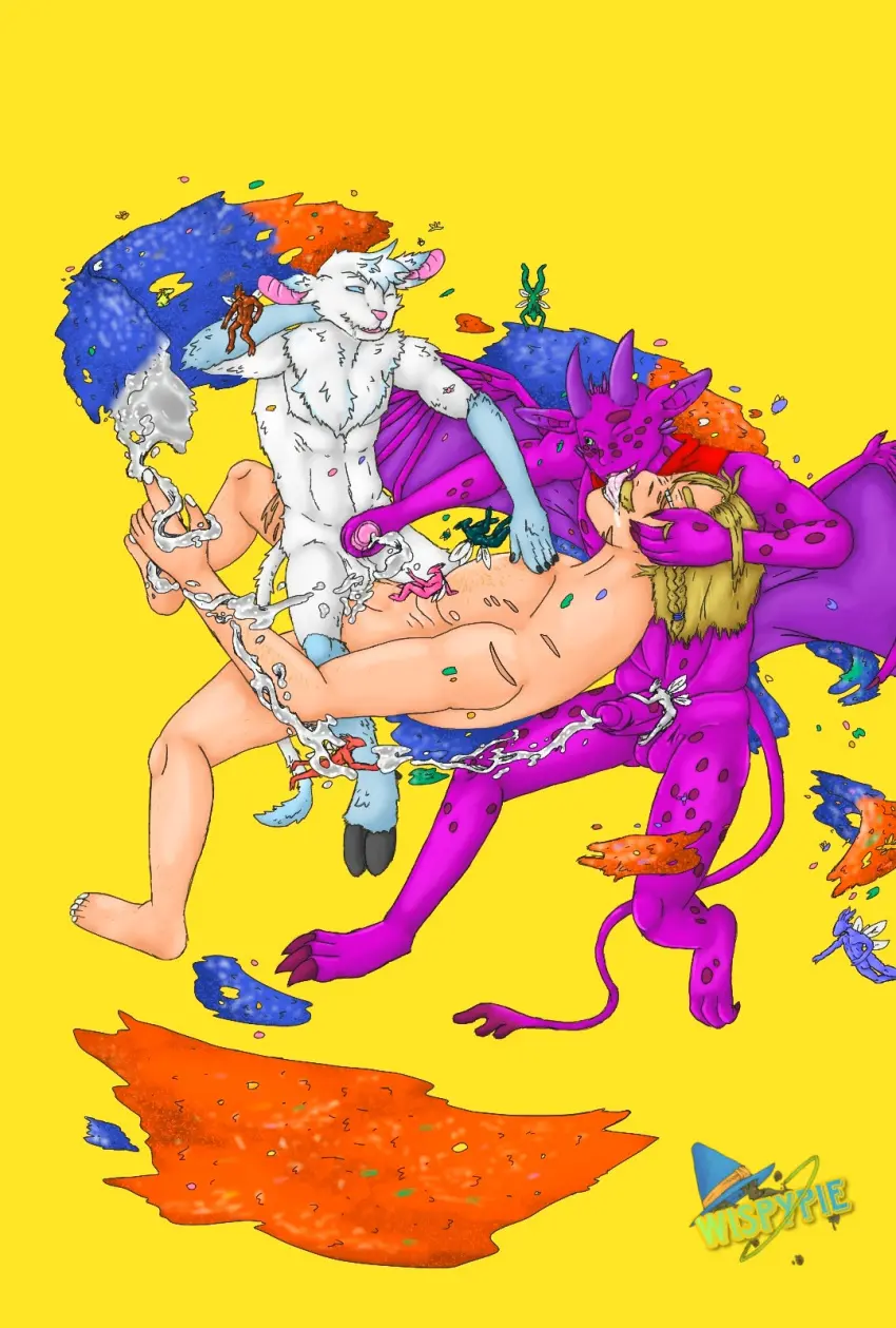 Image hi_res,human,blue_eyes,cum,hand_on_head,male,penis,tail,sex,humanoid,hands_behind_head,anal,anal_sex,male/male,yellow_background,balls,drooling,hair,wings,anthro,blonde_hair,green_eyes,ejaculation,saliva,penetration,genital_fluids,handjob,bodily_fluids,fur,genitals,mammal,multicolored_body,two_tone_body,horn,interspecies,blue_body,white_body,purple_body,kissing,human_on_anthro,scar,magic,blue_fur,summoning,penile,markings,tuft,hooves,white_fur,humanoid_pointy_ears,group,trio,magic_user,braided_hair,penile_penetration,facial_hair,floating,moustache,bat_wings,hug,chest_tuft,handjob_while_penetrating,flying,imp,membrane_(anatomy),membranous_wings,fairy,french_kissing,hand_on_chest,kerchief,ritual,bandana,sprite,insect_wings,penis_hug,ritual_sex,blind_eye,cum_manipulation,rudolph_gardiner,wispypie
