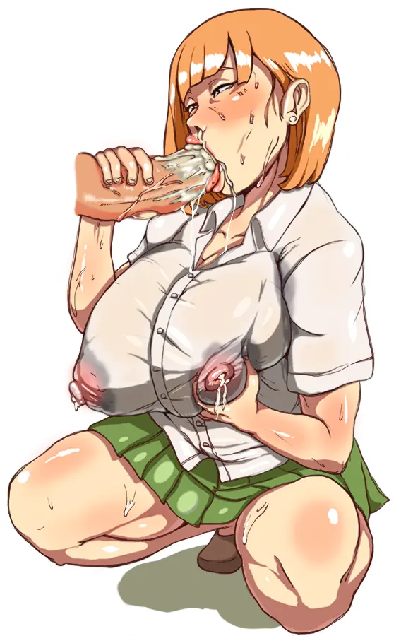 Image 1girls,blush,breasts,female,nipples,1boy,cum,cum_in_mouth,male,oral,penis,sweat,fellatio,orange_hair,huge_breasts,schoolgirl,original,school_uniform,wet,ejaculation,lactation,handjob,squatting,nipple_bulge,lactation_through_clothes,cum_in_nose,wet_shirt,shoes,grabbing_own_breast,sweat_stain,toshi21888046,nipples_through_clothes