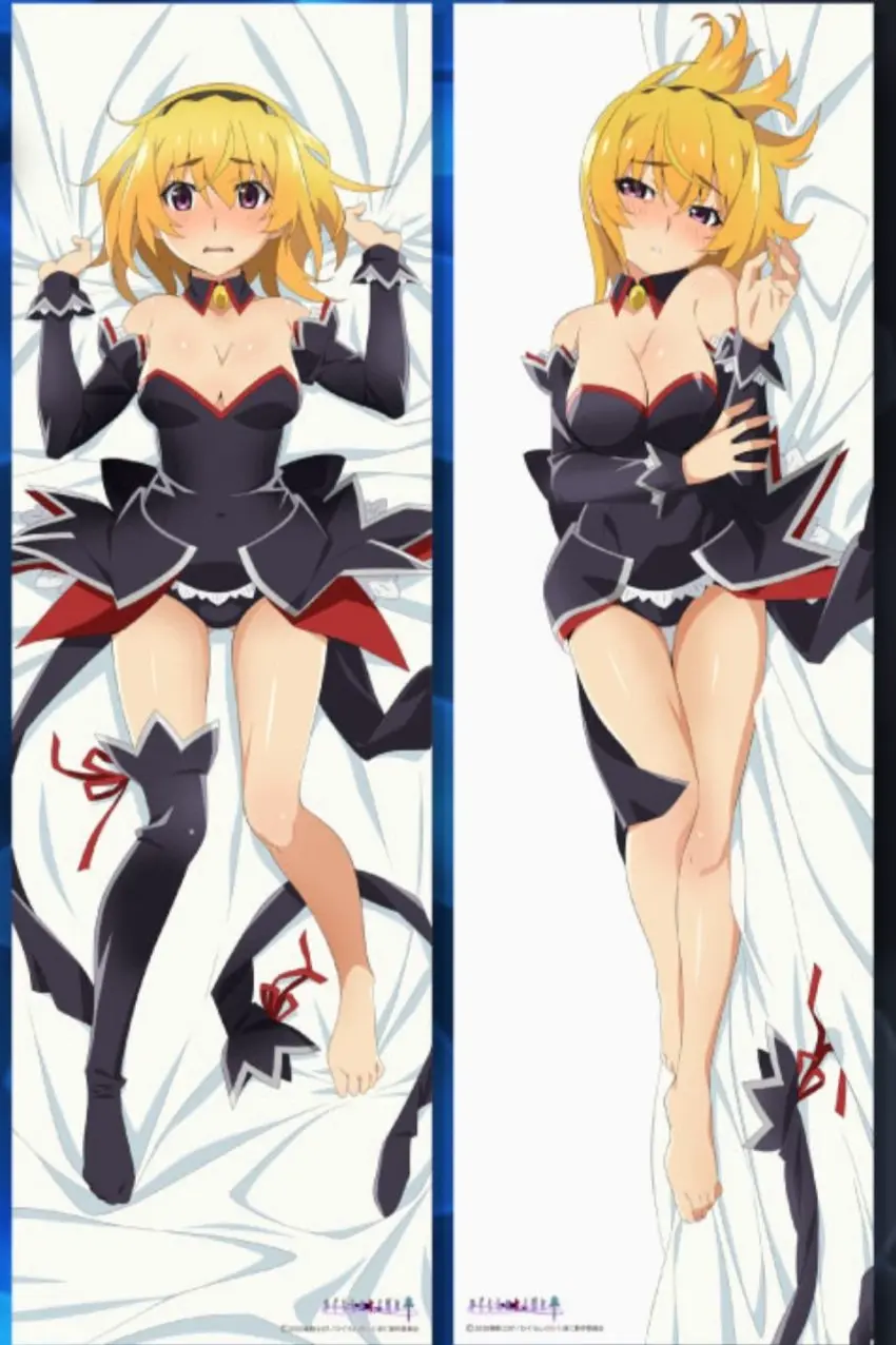 Image big_breasts,breasts,female,thighs,feet,embarrassed,bare_shoulders,bare_thighs,blonde_hair,purple_eyes,maid,maid_outfit,maid_uniform,toes,dakimakura,bare_legs,official_art,07th_expansion,higurashi_no_naku_koro_ni,red_face,dakimakura_design,houjou_satoko,angel_mort_uniform