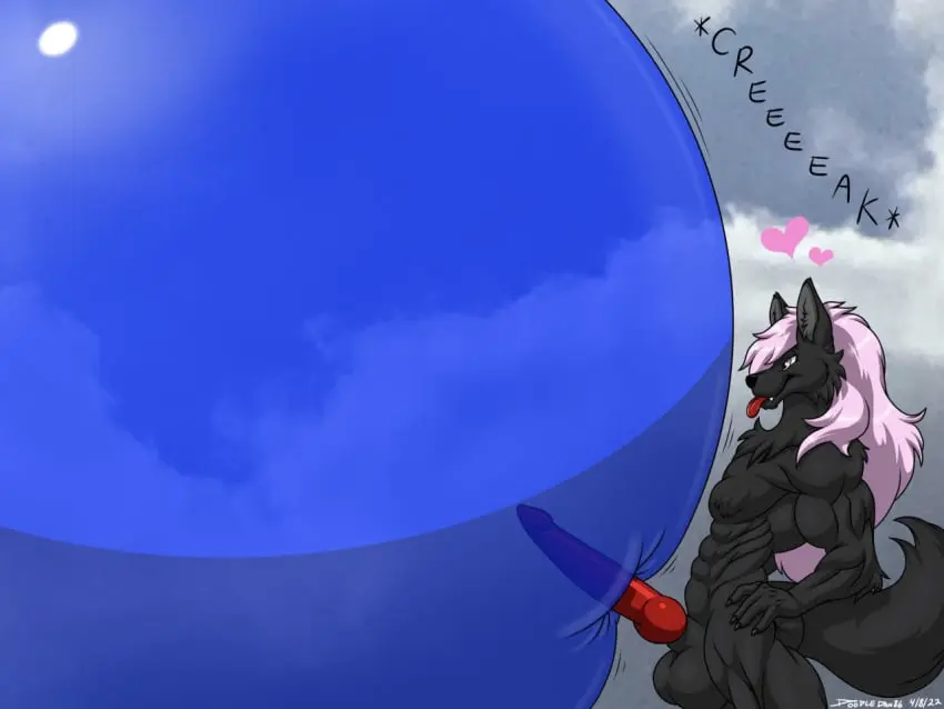 Image long_hair,solo,male,penis,tail,tongue_out,tongue,muscular,muscular_male,male_only,balls,hair,pink_hair,anthro,pink_eyes,testicles,canid,canine,fur,genitals,mammal,wolf,black_body,heart,animal_genitalia,animal_penis,canine_penis,black_fur,hearts,sequence,balloon,doodledan86,wolfdan86,balloon_fetish,balloon_fucking