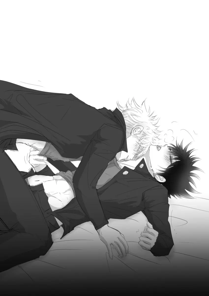 Image blush, male, 2boys, male/male, male_only, yaoi, gay, looking_pleasured, jujutsu_kaisen, satoru_gojo, fushiguro_megumi