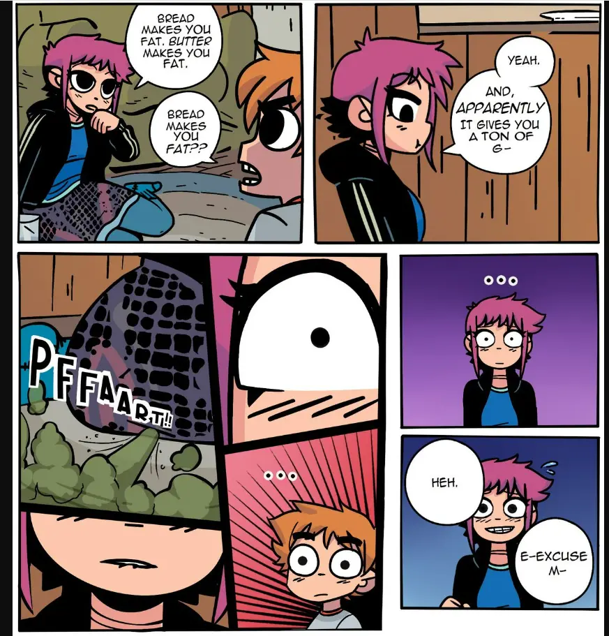 Image one_eye_closed,tagme_(artist),fart,ramona_flowers,scott_pilgrim,green_fart,scott_w_pilgrim