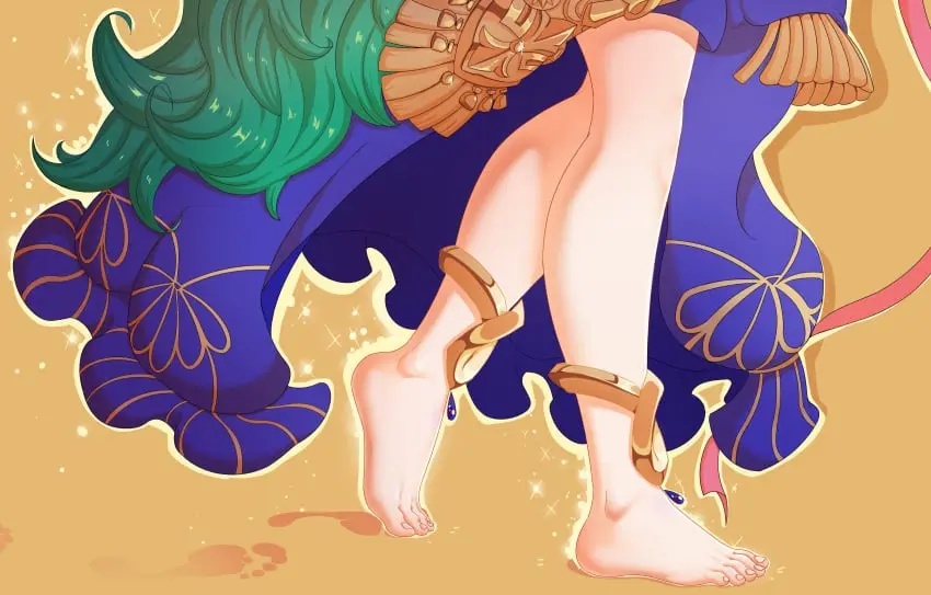 Image 1girls,female,female_only,solo,barefoot,feet,legs,foot_fetish,nintendo,soles,fire_emblem,fire_emblem:_three_houses,walking,bare_legs,lower_body,footprint,sothis_(fire_emblem),bard-bot,showing_feet