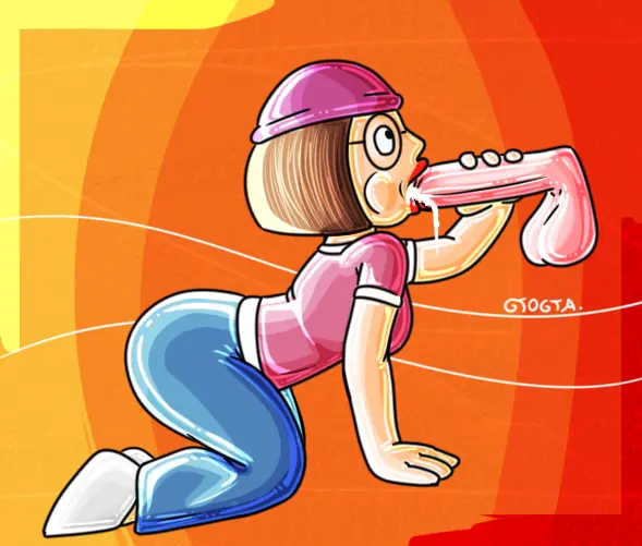 Image clothed,clothing,female,shiny_skin,cum,cum_in_mouth,penis,shiny,long_penis,family_guy,meg_griffin,gtogta,gtogta_(artist),pénis