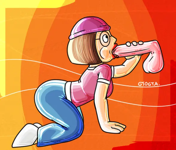 Image clothed,clothing,female,shiny_skin,penis,fellatio,shiny,long_penis,family_guy,meg_griffin,gtogta_(artist)