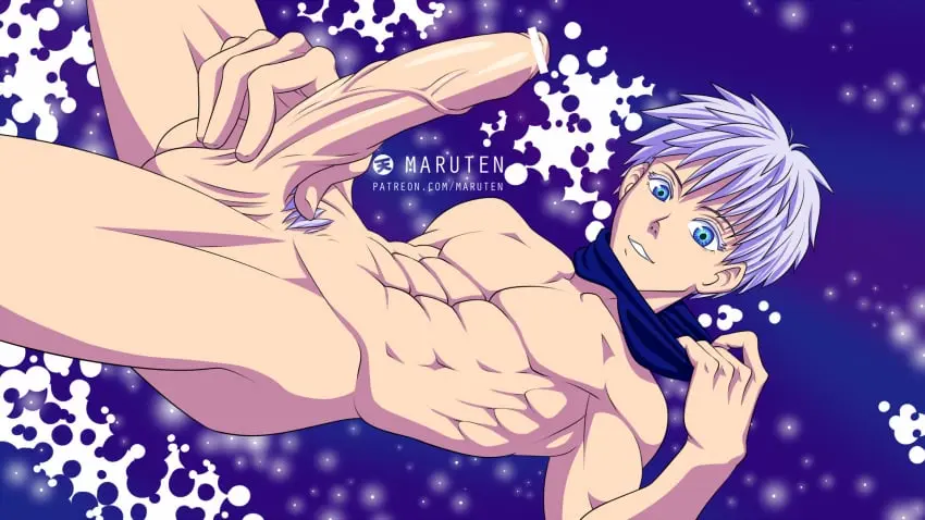 Image 1boy,blue_eyes,male,nude,penis,muscular,muscular_male,male_only,yaoi,nude_male,veiny_penis,gay,pubic_hair,bara,pecs,gay_male,jujutsu_kaisen,satoru_gojo,maruten