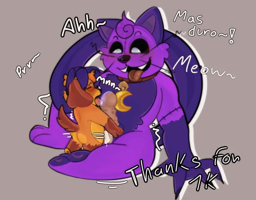 Image male,penis,fellatio,male/male,size_difference,purple_fur,two_tone_fur,furry_only,no_humans,spanish,spanish_dialogue,spanish_text,orange_fur,hybrid_genitalia,hybrid_penis,bottomwear,purring,critters_(poppy_playtime),poppy_playtime,poppy_playtime_(chapter_3),smiling_critters,catnap_(poppy_playtime),dogday_(poppy_playtime),three_tone_fur,thanking,danianartsnsfw,i_had_to_mark_this_as_explicit,i_hate_the_original_tagger,thanks,there’s_a_penis_right_there_this_has_to_be_explicit