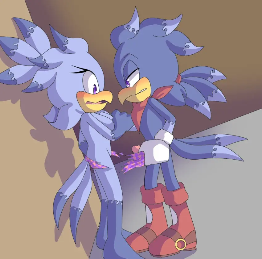 Image blush,breasts,clothing,female,hi_res,gloves,male,nude,penis,tail,panties,underwear,duo,erection,embarrassed,male/female,feathers,anthro,purple_eyes,footwear,genitals,forced,angry,blue_body,sega,sonic_(series),sonic_the_hedgehog_(series),avian,bird,undressing_another,boots,handwear,fan_character,torn_clothing,brother_(lore),brother_and_sister_(lore),incest_(lore),sibling_(lore),sister_(lore),tail_feathers,accipitriform,twins_(lore),kerchief,forced_exposure,torn_underwear,grabbing_arm,twincest_(lore),bandana,torn_panties,angelofhapiness,squall_the_hawk,tidal_the_hawk