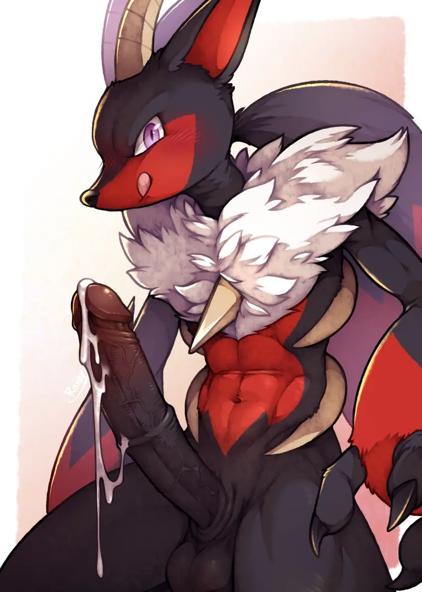 Image hi_res,solo,male,penis,tongue_out,tongue,big_penis,erection,humanoid_penis,balls,huge_cock,anthro,veiny_penis,absurd_res,purple_eyes,fur,genitals,claws,black_body,horn,biped,fingers,humanoid_genitalia,vein,glans,pal_(species),palworld,pocketpair,red_body,hybrid_genitalia,hybrid_penis,black_fur,medial_ring,countershade_torso,countershading,kemono,countershade_fur,countershade_face,incineram,medial_ringed_humanoid_penis,medial_ringed_hybrid_penis,red_countershading,unrealplace