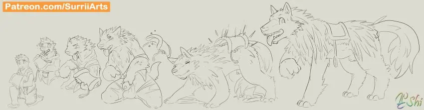 Image clothed,clothing,hi_res,human,open_mouth,shirt,male,absurd_res,canid,canine,canis,genitals,mammal,wolf,shorts,2024,scar,hoodie,animal_genitalia,sheath,transformation,topwear,feral,eye_scar,facial_scar,torn_clothing,bottomwear,facial_hair,species_transformation,transformation_sequence,goatee,fully_sheathed,dire_wolf,mount,ra'zim,saddle,feral_transformation,human_to_feral,theottersurrii