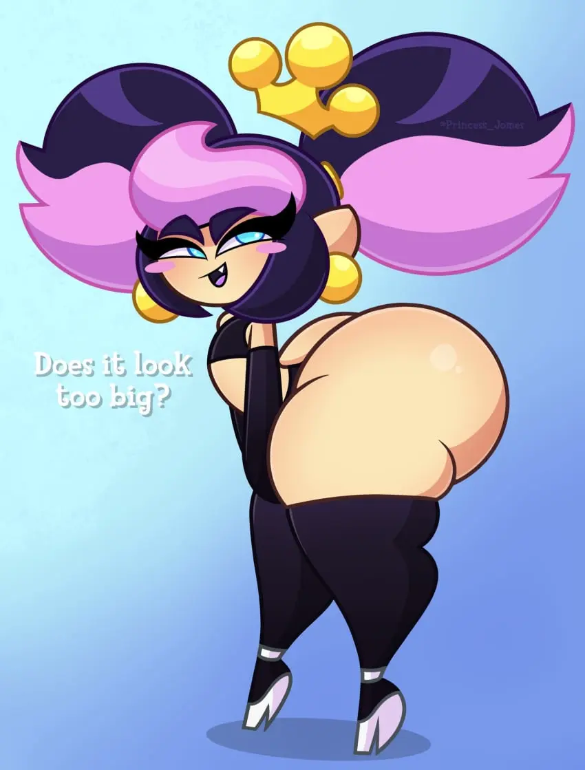 Image looking_at_viewer,solo,male,big_ass,femboy,high_heels,femboy_only,talking_to_viewer,princess_jomes,princess_(princess_jomes)
