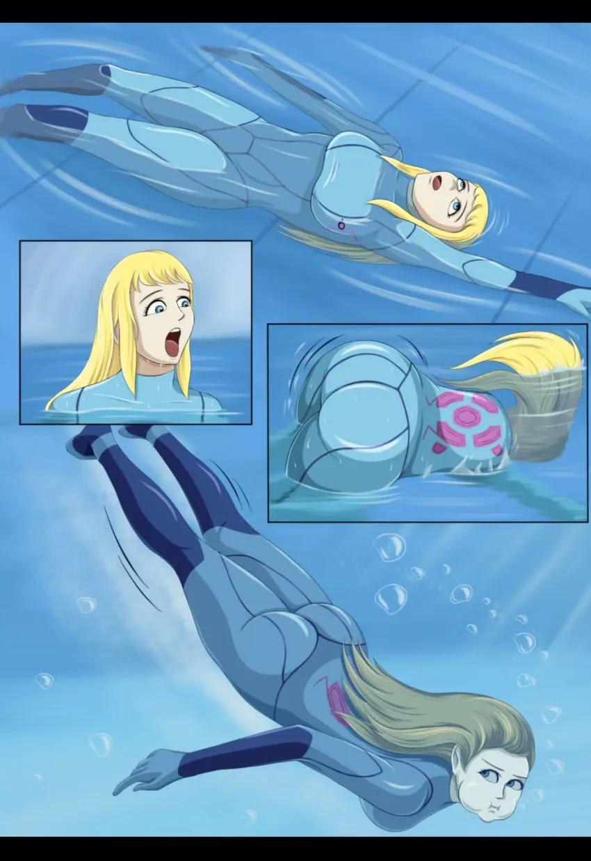 Image 1girls,breasts,female,ass,metroid,samus_aran,underwater,air_bubbles,geldibson