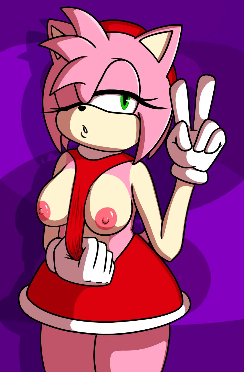 Image breasts,clothing,female,large_breasts,dress,amy_rose,sega,sonic_(series),sonic_the_hedgehog_(series),hedgehog,confidentartist,showing_breasts