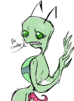 Image white_background,1boy,male,penis,male_only,color,2d,green_eyes,naked,artist_request,tentacle,dialogue,2d_artwork,naked_male,alien,imminent_sex,alien_humanoid,tapering_penis,tentacle_penis,alien_boy,antennae_(anatomy),invader_zim,antennae,irken,pak,tallest_spork,unused_character