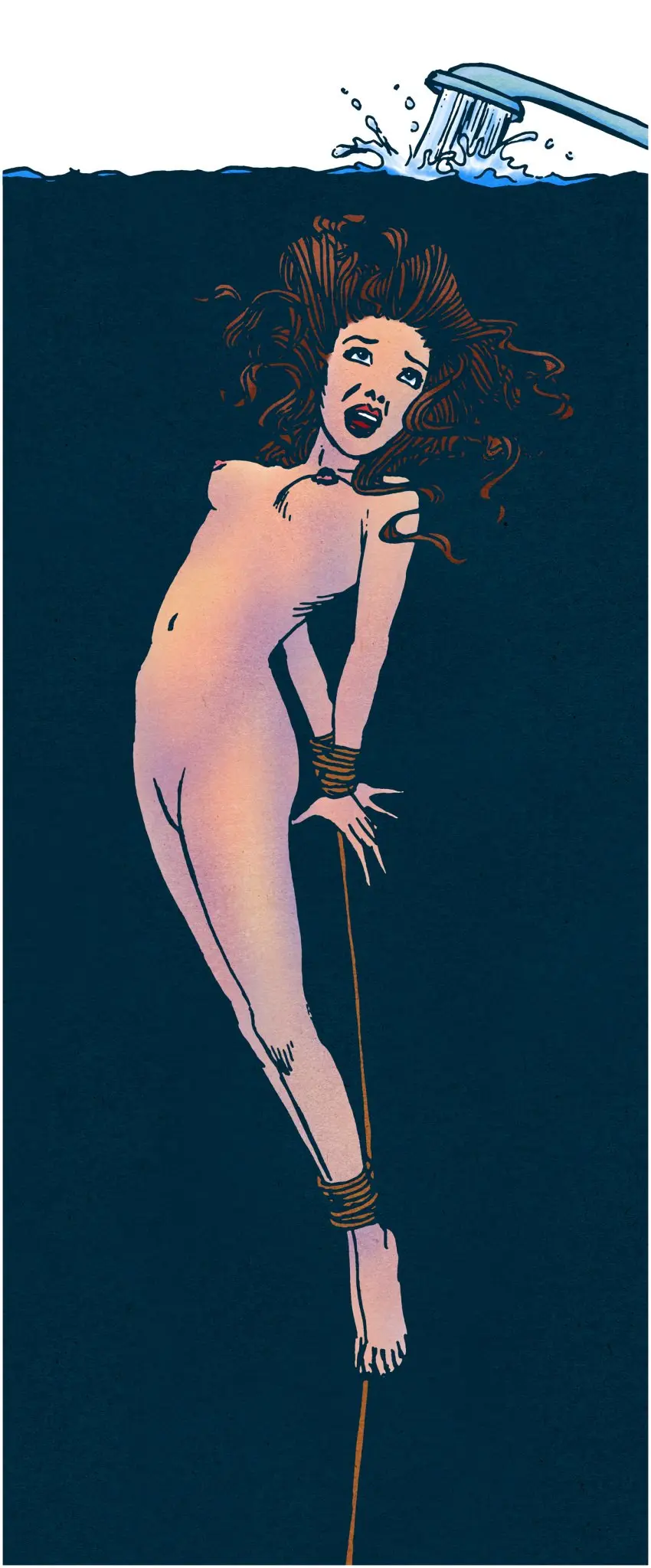 Image 1girls,breasts,female,nipples,solo,nude,water,nude_female,tagme,naked,brown_hair,eyes_rolling_back,helpless,asphyxiation,bondage,imminent_death,snuff,suffocation,naked_female,tied_up,underwater,drowning,peril,wandermaske