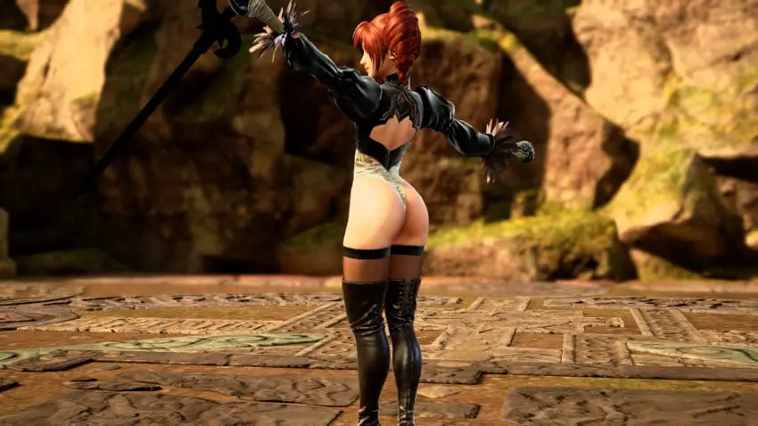 Image ass,3d,butt,cosplay,soul_calibur,nier:_automata,yorha_2b_(cosplay),amy_sorel