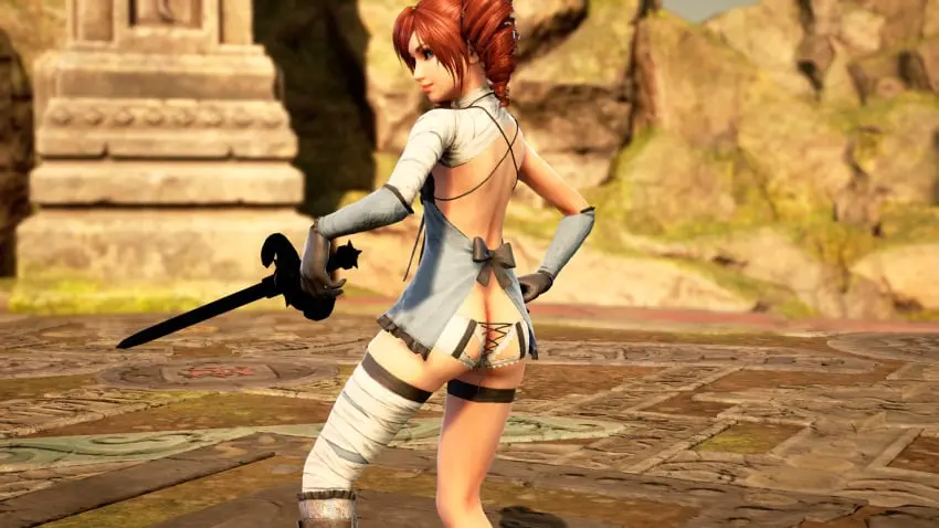 Image ass,3d,butt,cosplay,soul_calibur,nier,amy_sorel,kaine_(nier)_(cosplay)