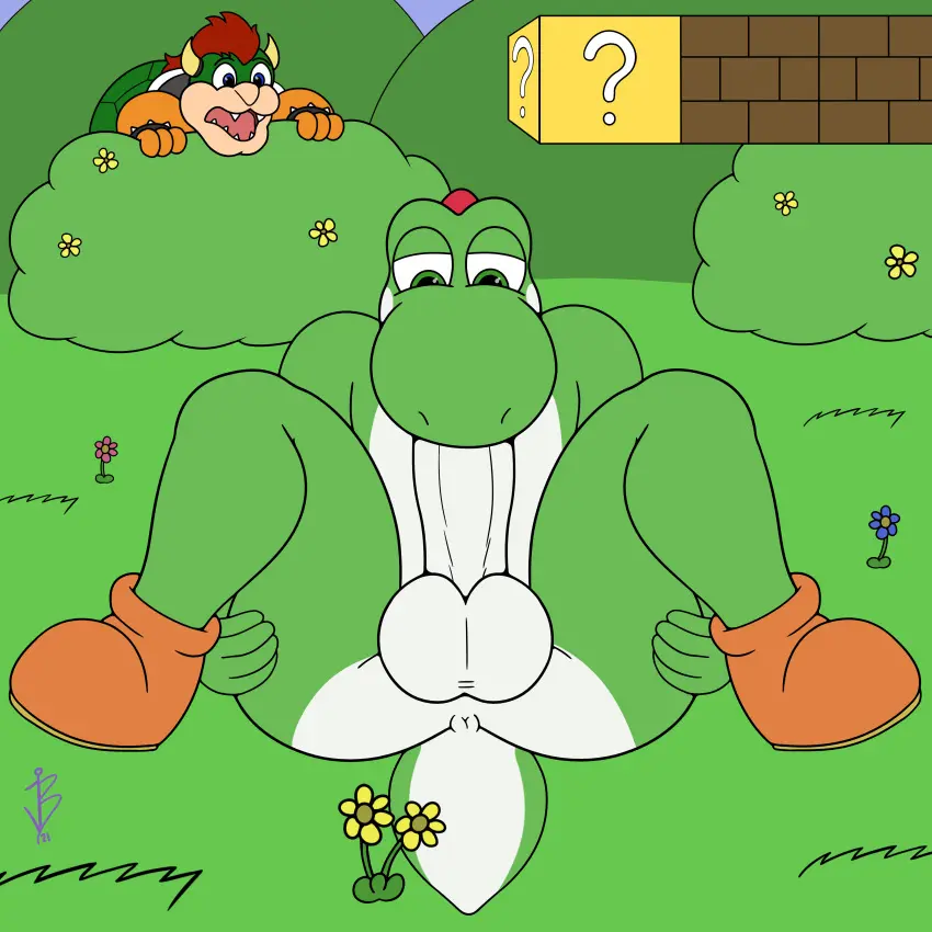 Image male,penis,ass,big_penis,male_only,balls,anthro,anus,cock,gay,mario_(series),nintendo,outdoors,big_balls,reptile,bowser,autofellatio,super_mario_bros.,yoshi,autosuck,jbgryph