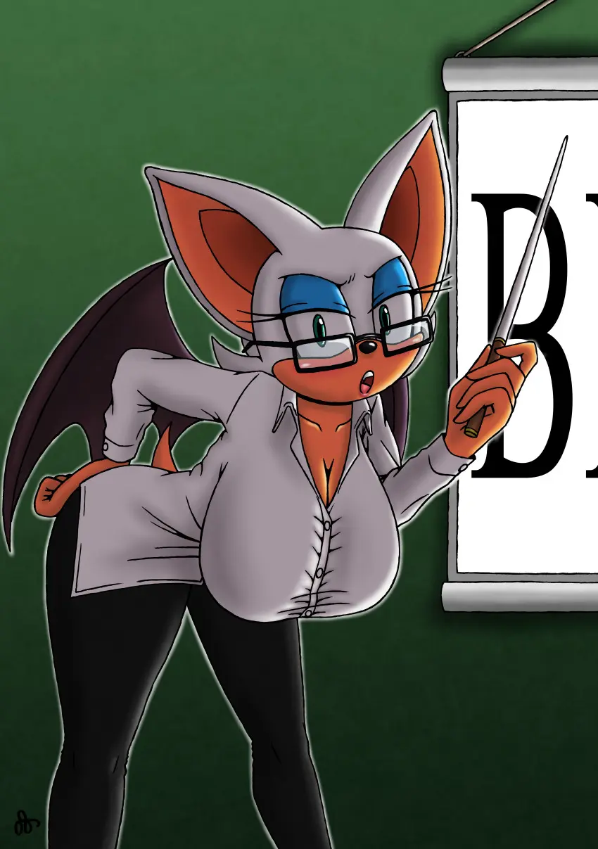 Image big_breasts,blush,breasts,female,looking_at_viewer,shirt,cleavage,sonic_(series),unbuttoned_shirt,rouge_the_bat,thewand609