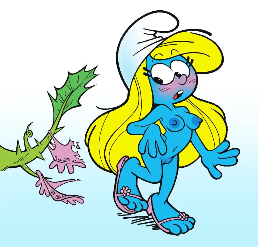 Image 1girls,big_breasts,blush,breasts,female,long_hair,nipples,solo,pussy,tagme,blonde_hair,naked,sandals,wardrobe_malfunction,blue_skin,hanna-barbera,smurfette,the_smurfs,herny