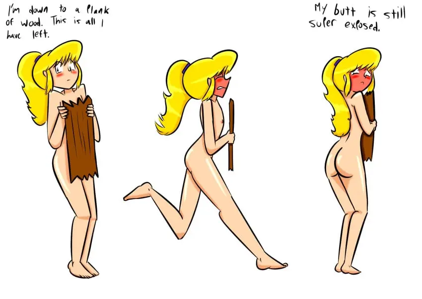 Image 1girls,blush,breasts,female,female_only,long_hair,nipples,simple_background,solo,standing,white_background,nude,ass,female_focus,small_breasts,barefoot,embarrassed,nude_female,blonde_hair,completely_nude,full-face_blush,completely_nude_female,exposed_ass,flat_chest,running,covering,blushing,tiny_breasts,embarrassed_nude_female,enf,covering_self,matilda_(revrookington),revrookington,covering_with_object,plank